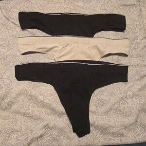 Jockey True Style Men's Thong - 3 Pack - Black/Tan/Black - Large